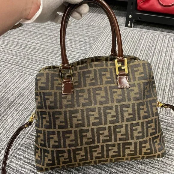 FENDI Zucca Canvas Hand Bag Brown - Picture 2 of 8